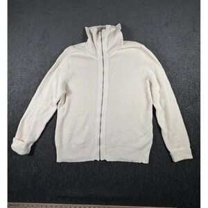 Liz Claiborne Women's Zip Up Turtleneck Sweater White XL